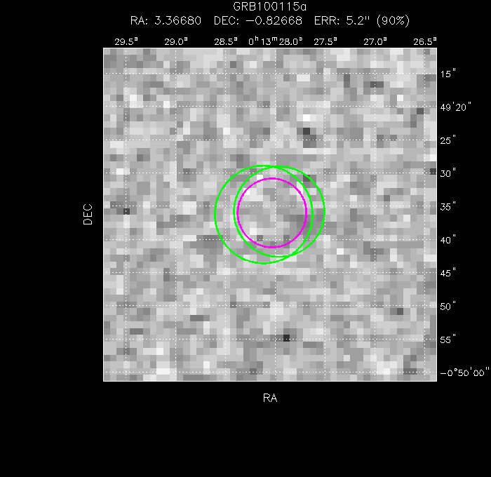 V-band image with the final position and all component positions