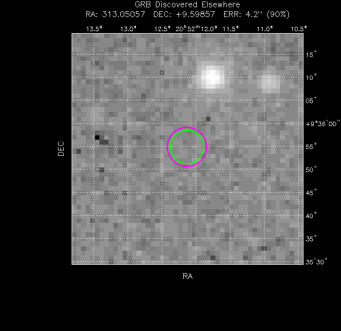 V-band image with the final position and all component positions