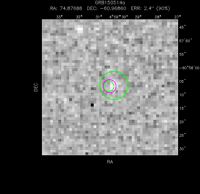 V-band image with the final position and all component positions