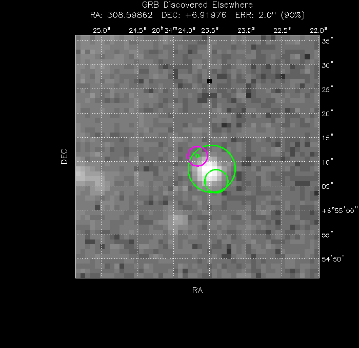 V-band image with the final position and all component positions