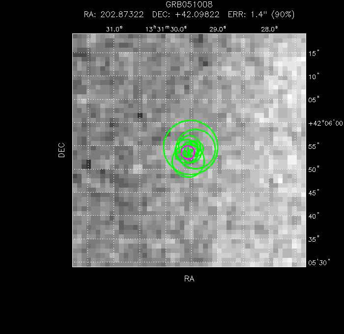 V-band image with the final position and all component positions