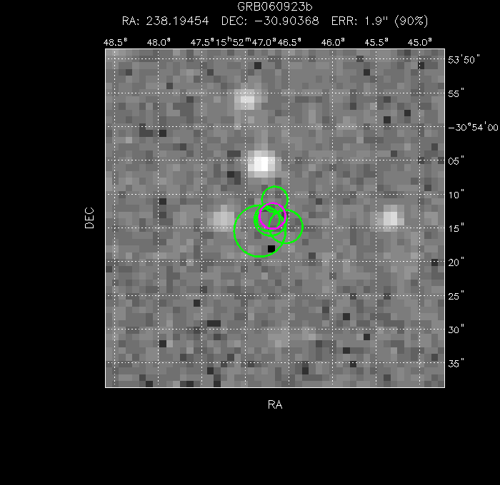 V-band image with the final position and all component positions