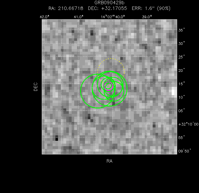 V-band image with the final position and all component positions