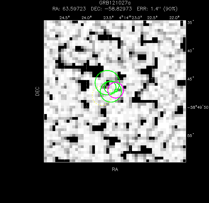 V-band image with the final position and all component positions