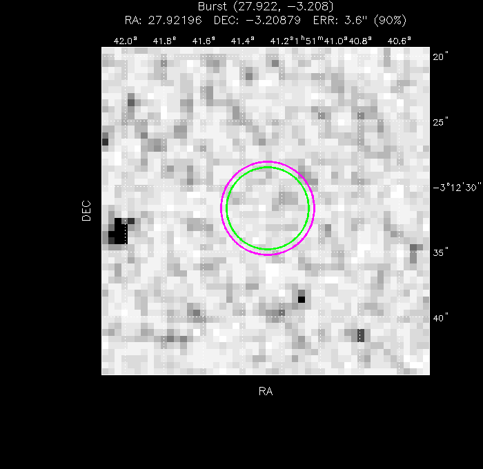 V-band image with the final position and all component positions