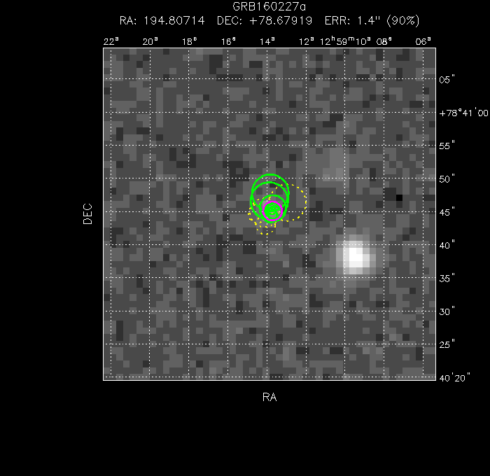 V-band image with the final position and all component positions