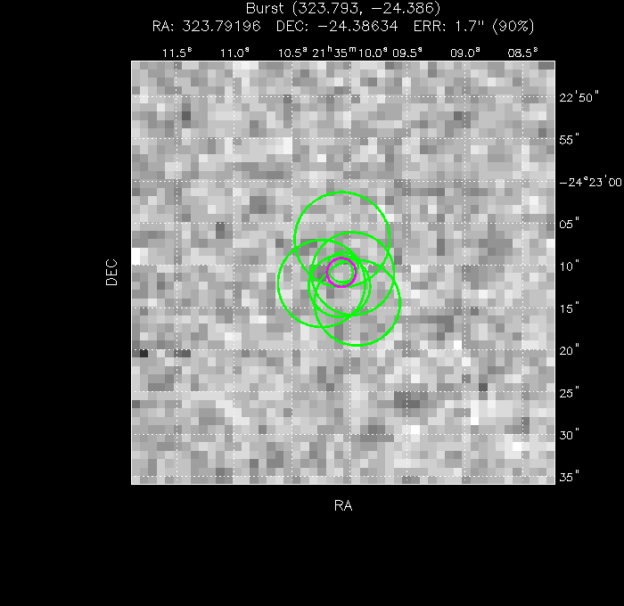 V-band image with the final position and all component positions