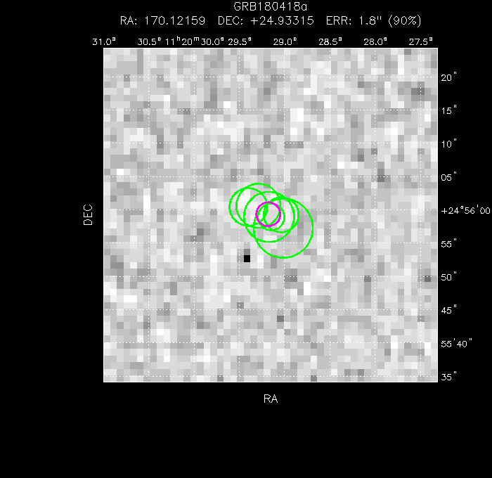 V-band image with the final position and all component positions