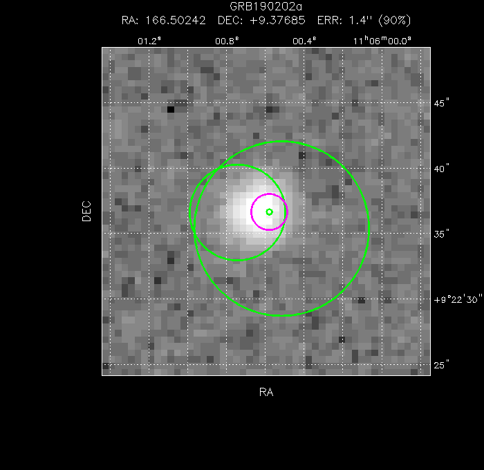 V-band image with the final position and all component positions