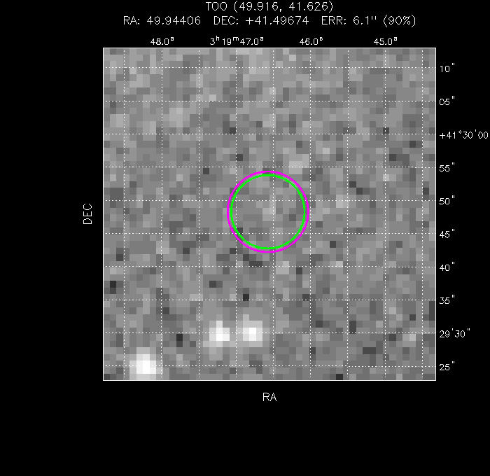 V-band image with the final position and all component positions