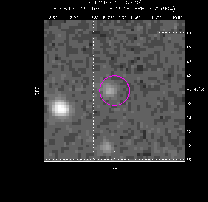 UVOT image with the final position