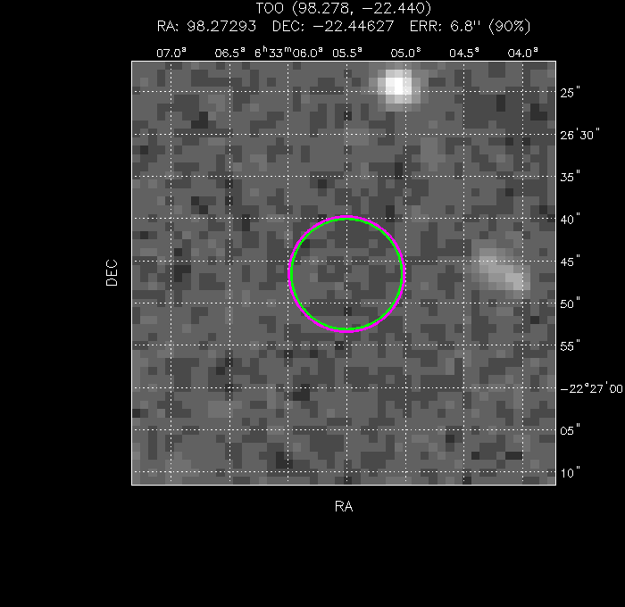 V-band image with the final position and all component positions