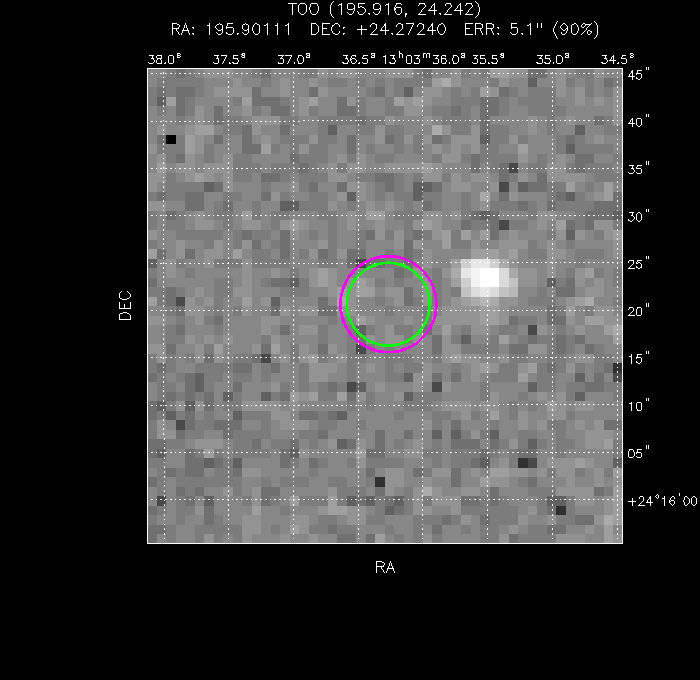 V-band image with the final position and all component positions