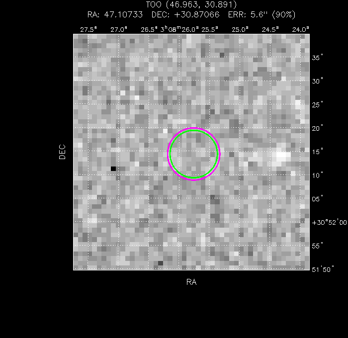 V-band image with the final position and all component positions