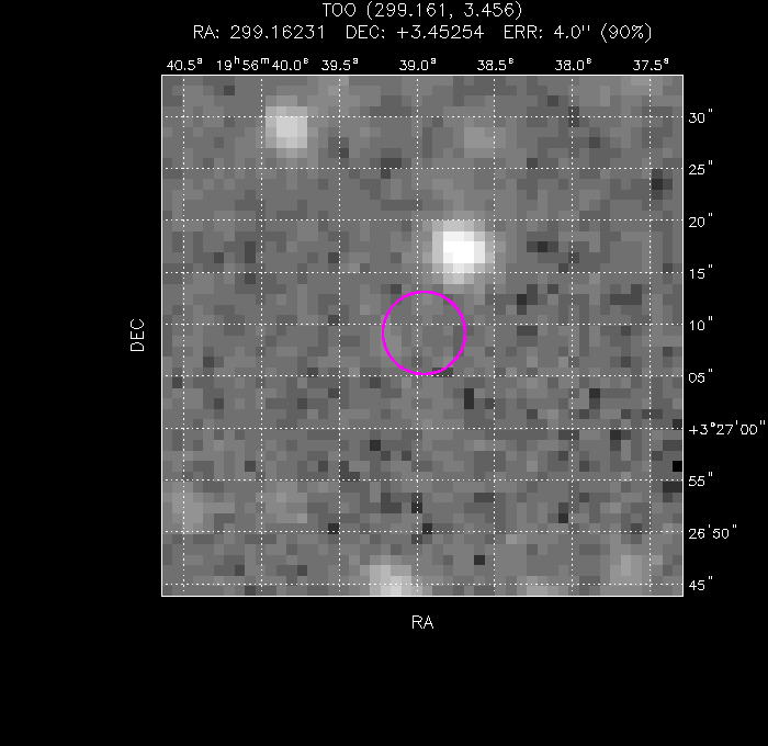 UVOT image with the final position