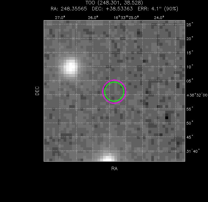 V-band image with the final position and all component positions