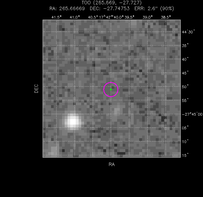 V-band image with the final position and all component positions