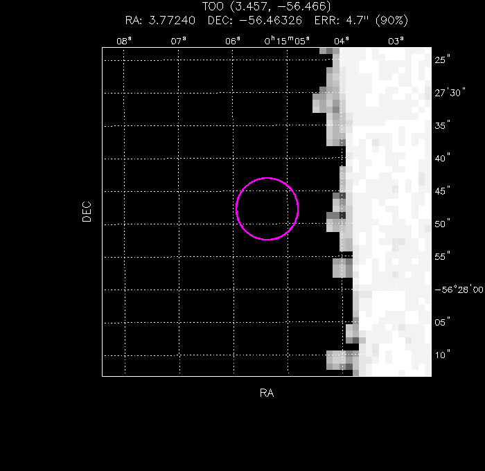 UVOT image with the final position
