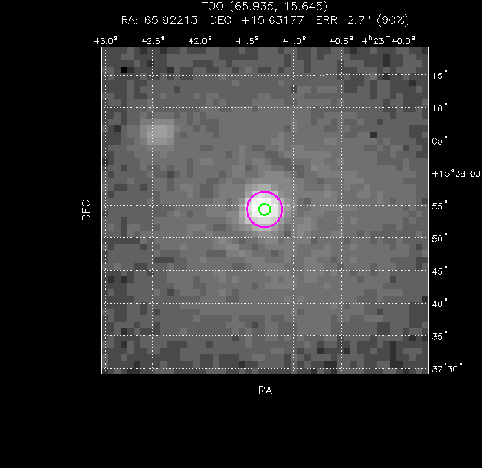 V-band image with the final position and all component positions
