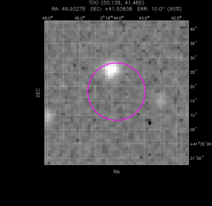 UVOT image with the final position