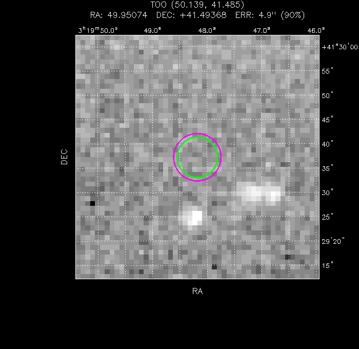 V-band image with the final position and all component positions