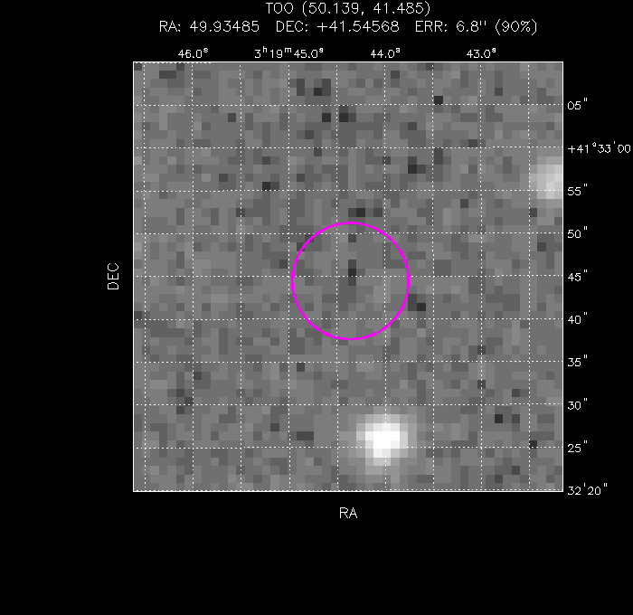 UVOT image with the final position