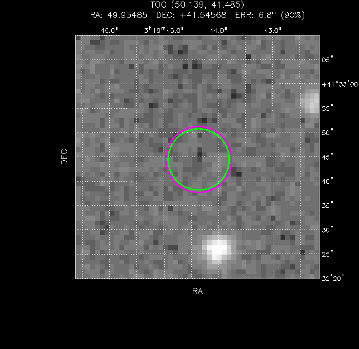 V-band image with the final position and all component positions