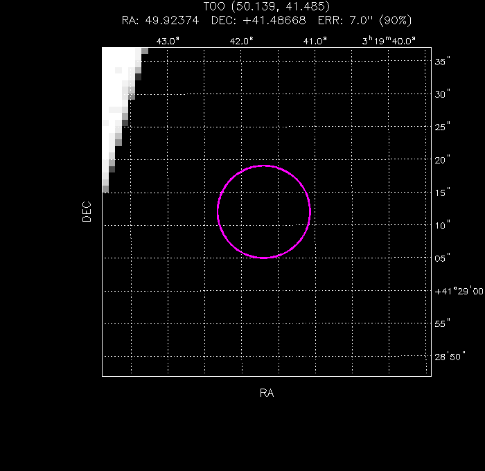 UVOT image with the final position