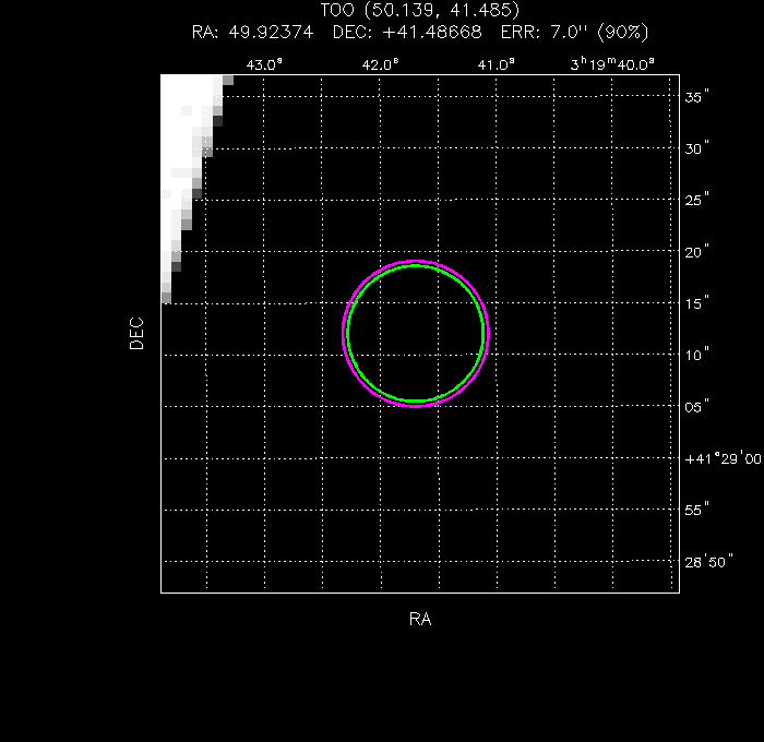 V-band image with the final position and all component positions