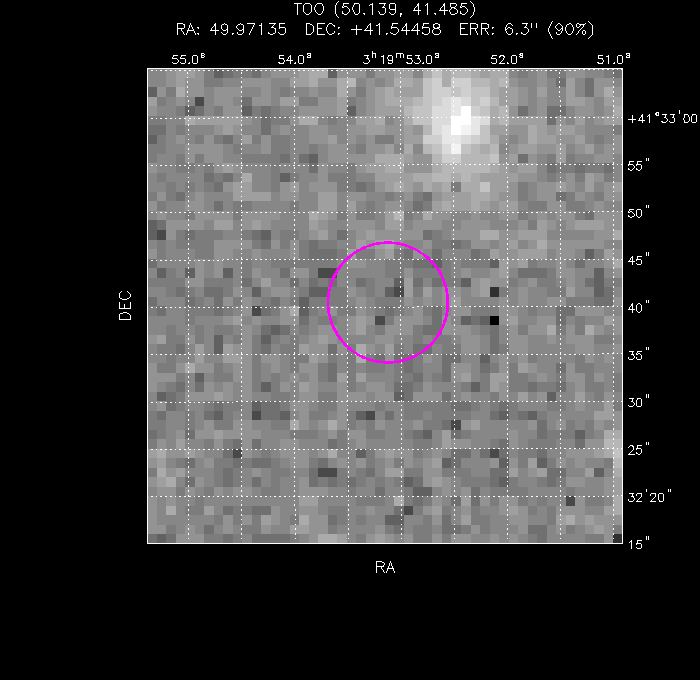 UVOT image with the final position