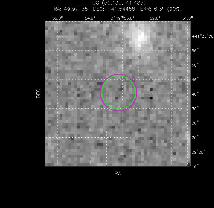 V-band image with the final position and all component positions