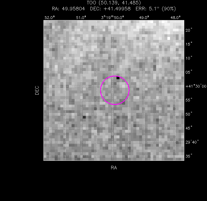 UVOT image with the final position