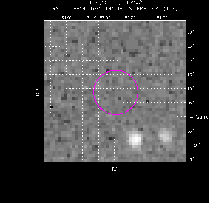 UVOT image with the final position