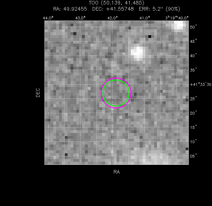 V-band image with the final position and all component positions