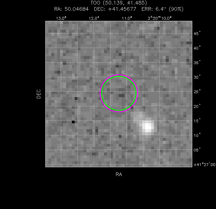 V-band image with the final position and all component positions