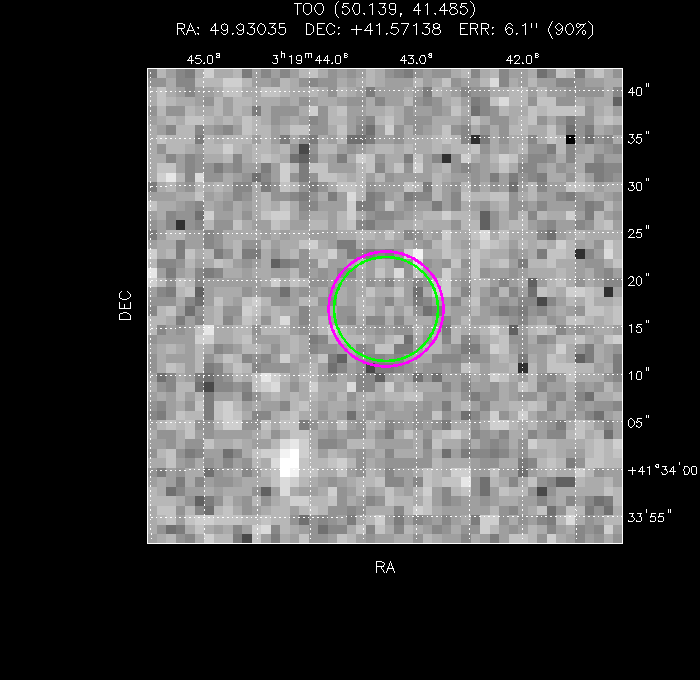 V-band image with the final position and all component positions