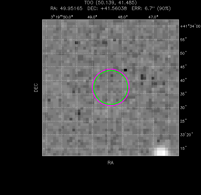 V-band image with the final position and all component positions