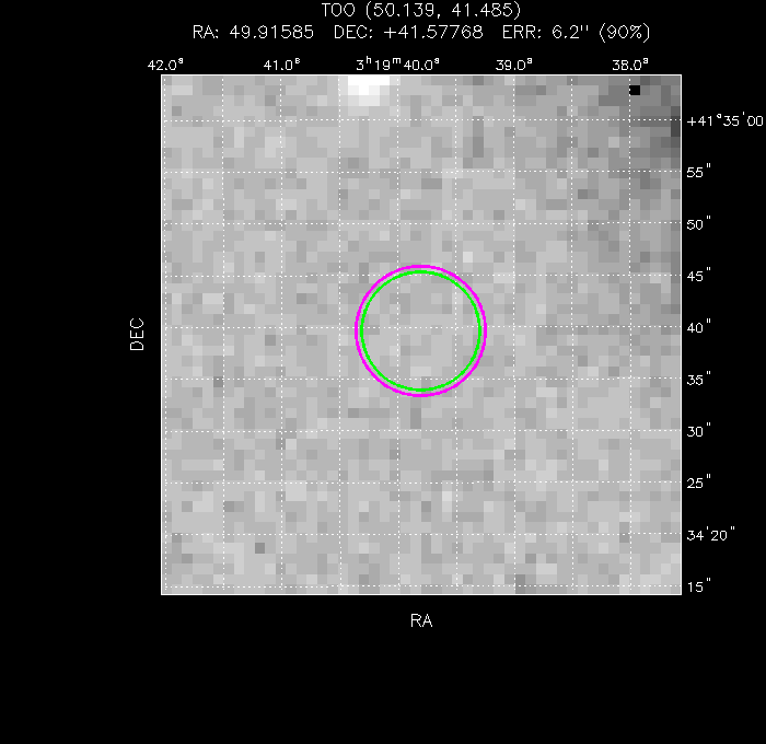 V-band image with the final position and all component positions
