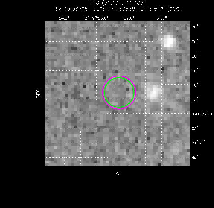 V-band image with the final position and all component positions