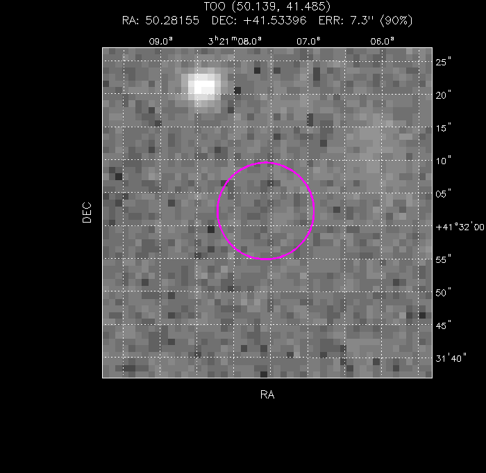 UVOT image with the final position