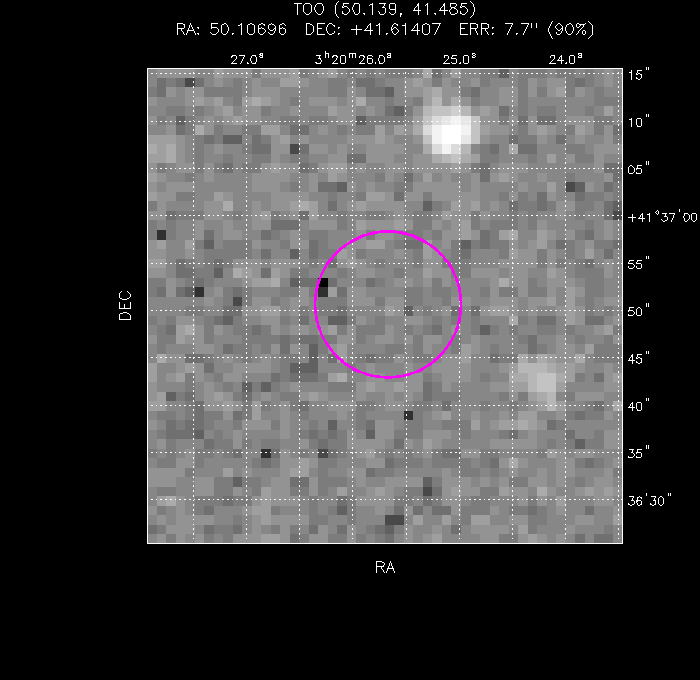 UVOT image with the final position