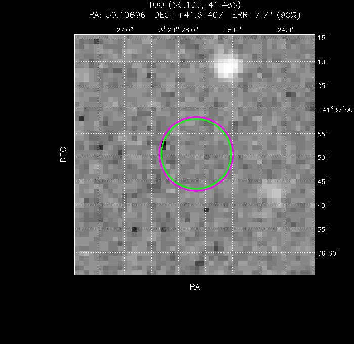 V-band image with the final position and all component positions