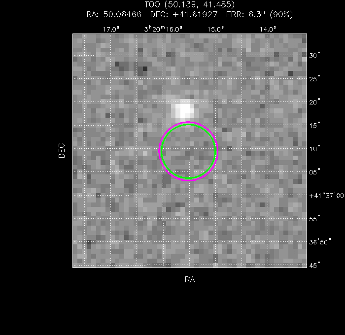 V-band image with the final position and all component positions