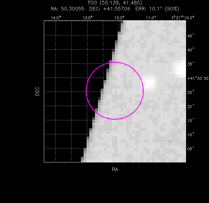 UVOT image with the final position