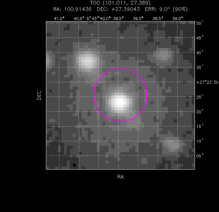 UVOT image with the final position