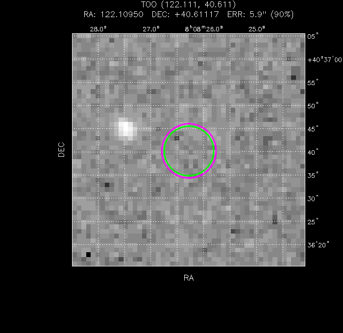 V-band image with the final position and all component positions