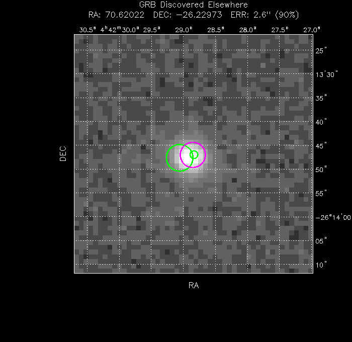 V-band image with the final position and all component positions