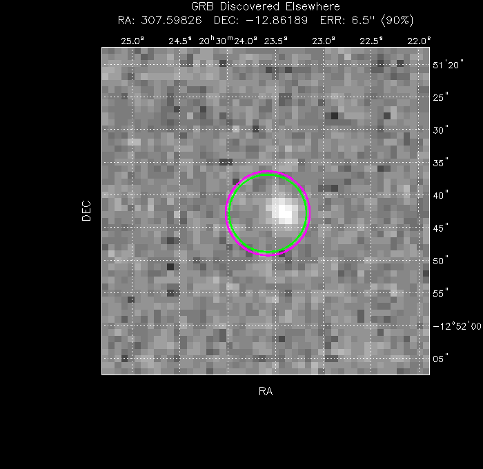 V-band image with the final position and all component positions