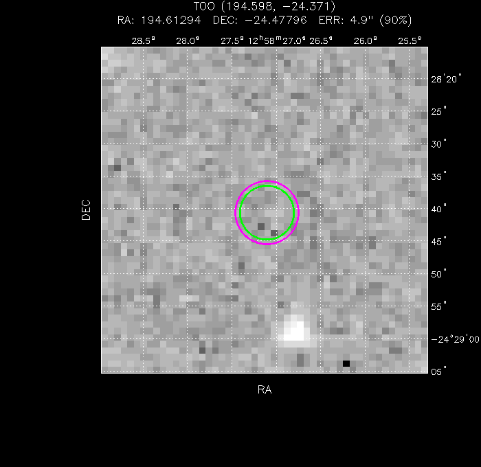V-band image with the final position and all component positions