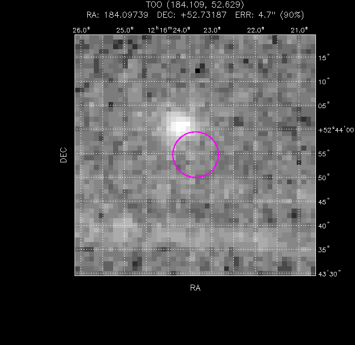 UVOT image with the final position